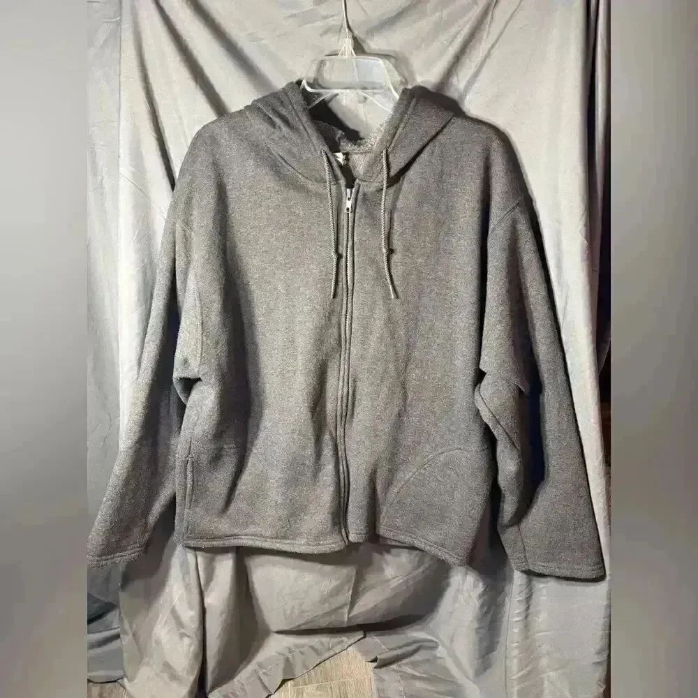 Hanes Dark Gray Pullover Hoodie with Pink Logo EPC